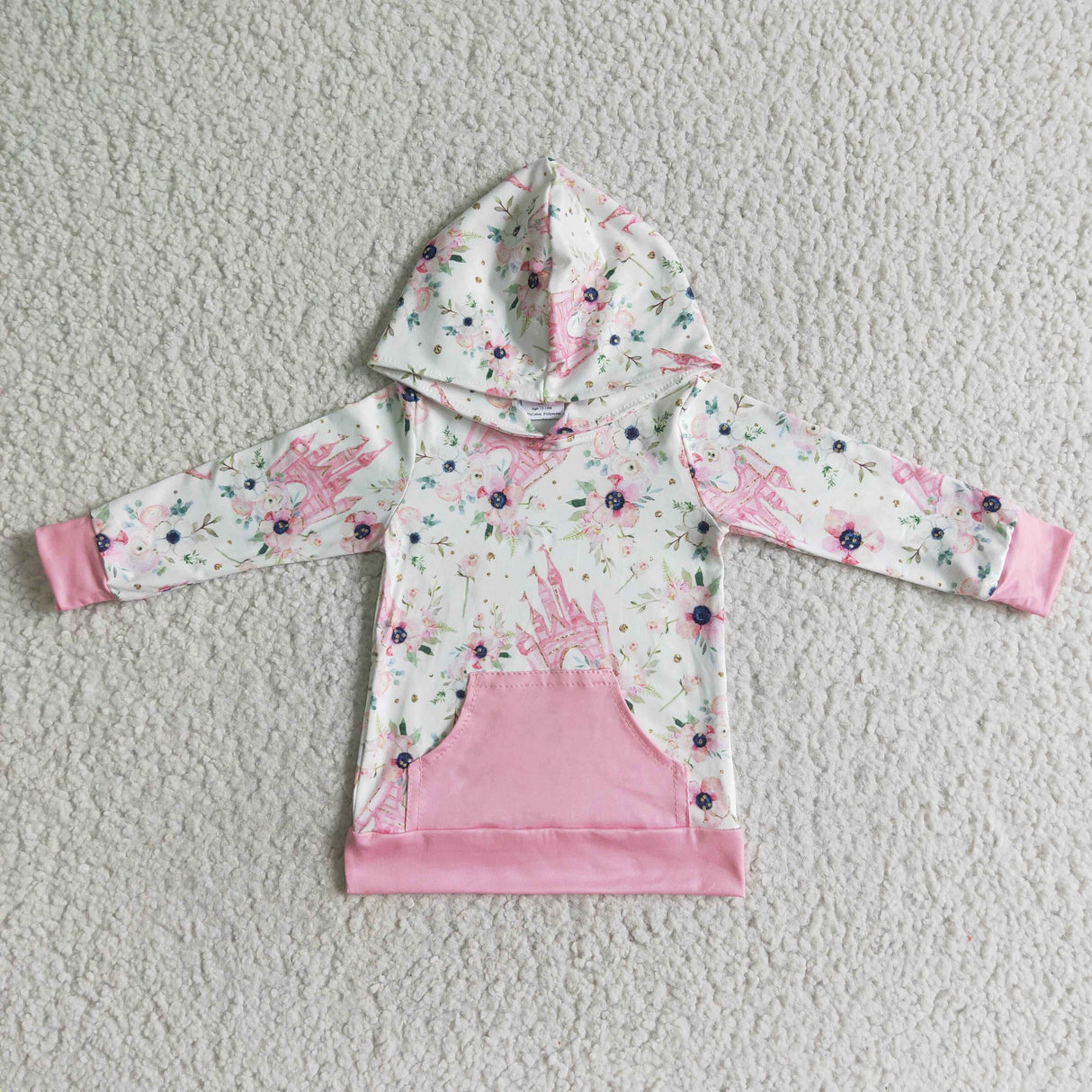 Castle floral print long sleeve girls hoodie