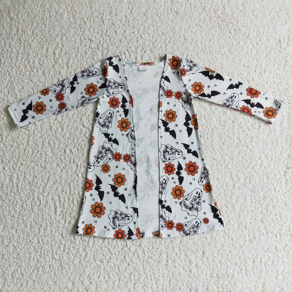 Ghost floral bat kids girls Halloween cardigan