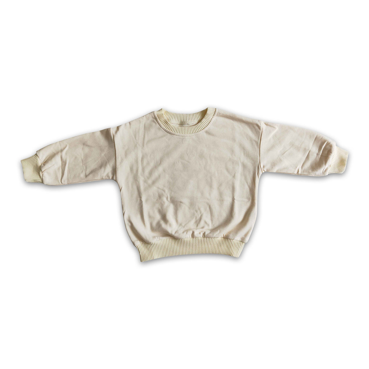 Beige cotton long sleeves kids girls sweatshirt