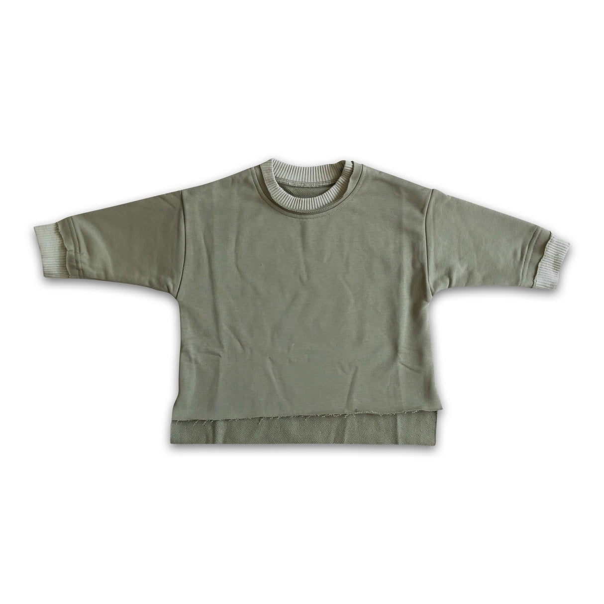 Olive cotton long sleeves kids girls sweatshirt