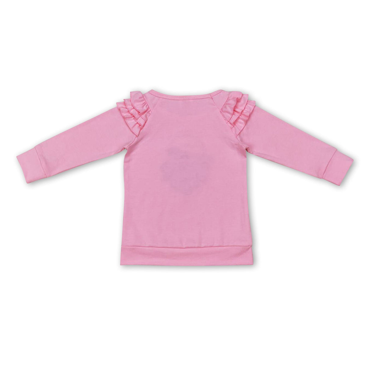 Pink tie dye santa ruffle long sleeves girls Christmas shirt