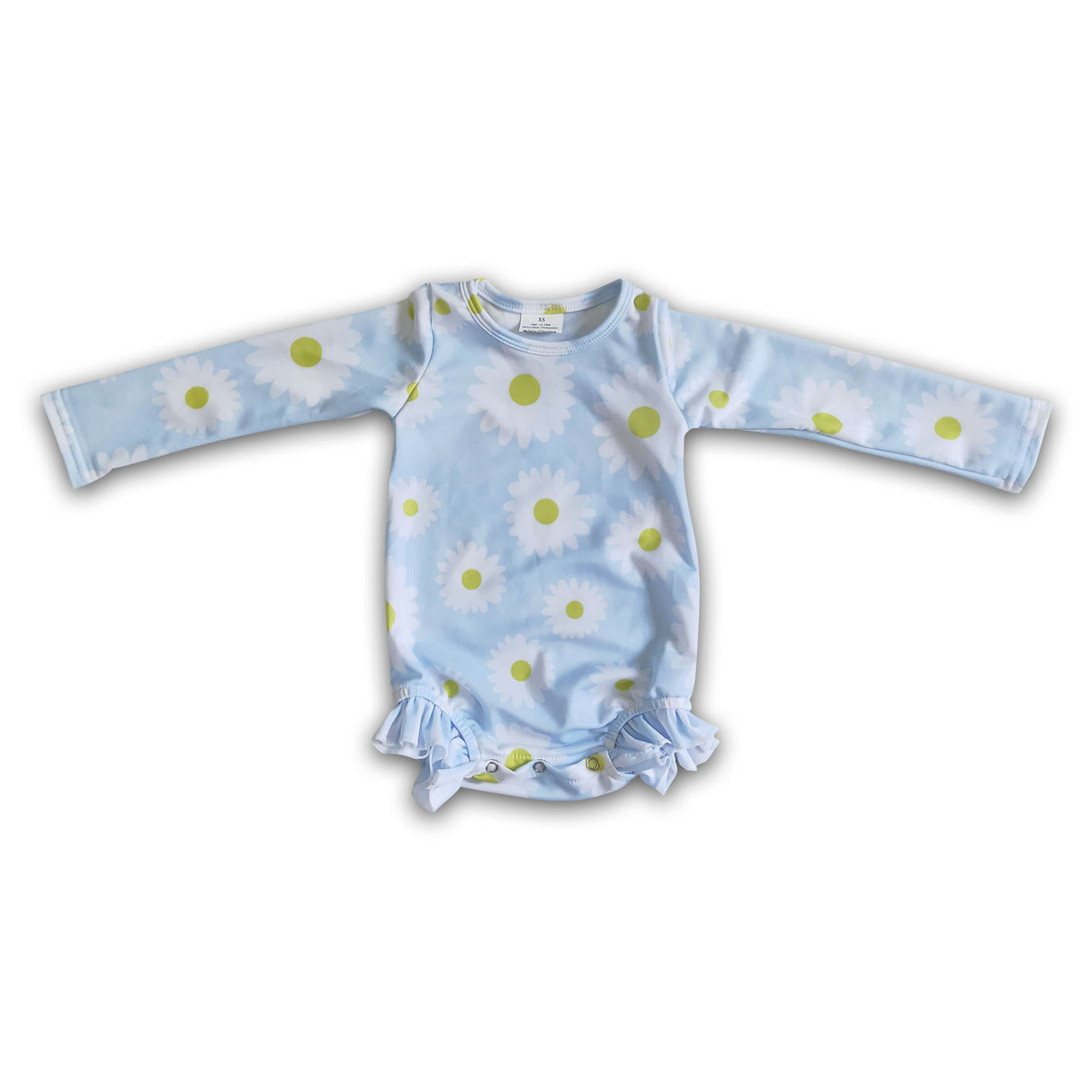 Light blue white flower baby girls swimsuit