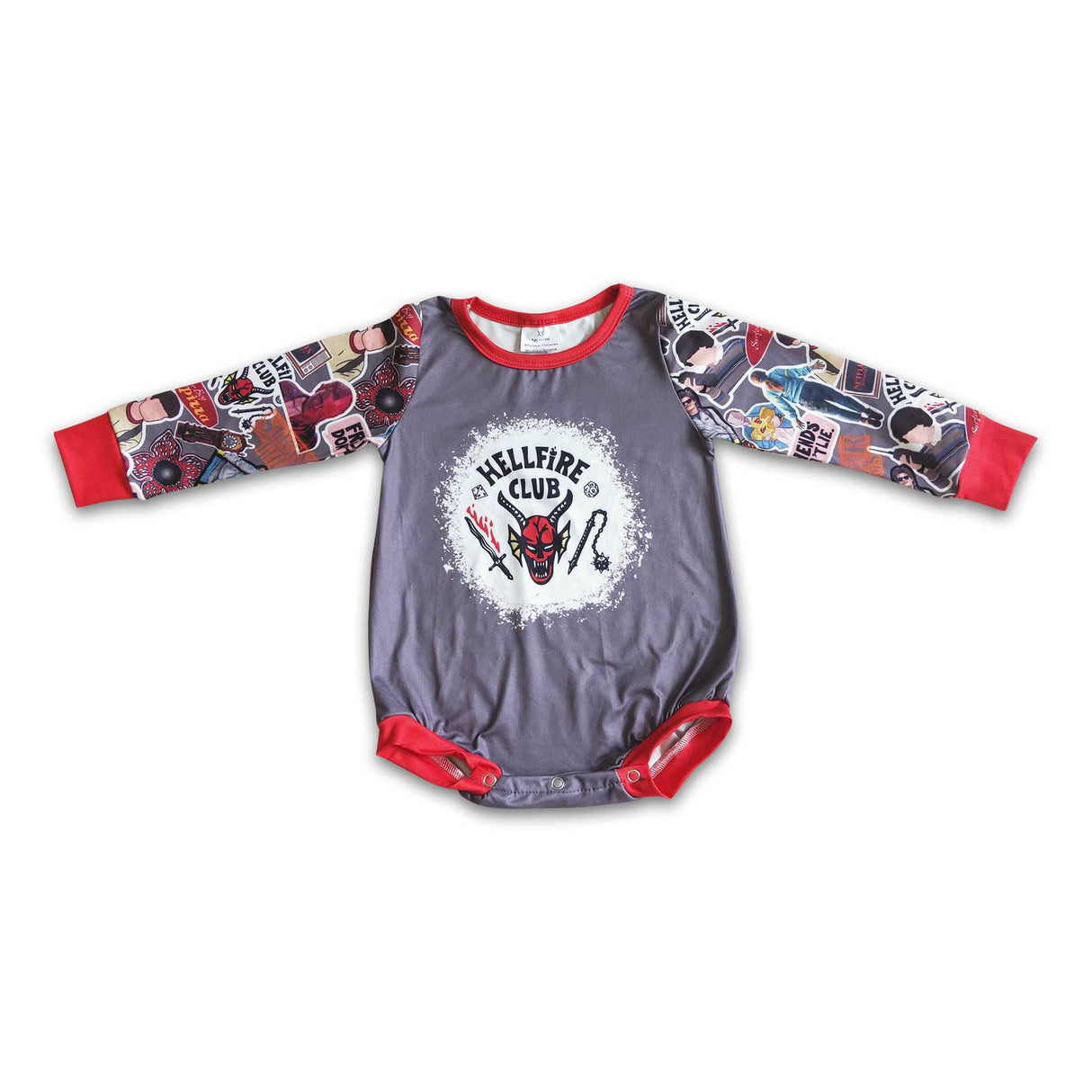 Club grey long sleeve baby girls Halloween romper