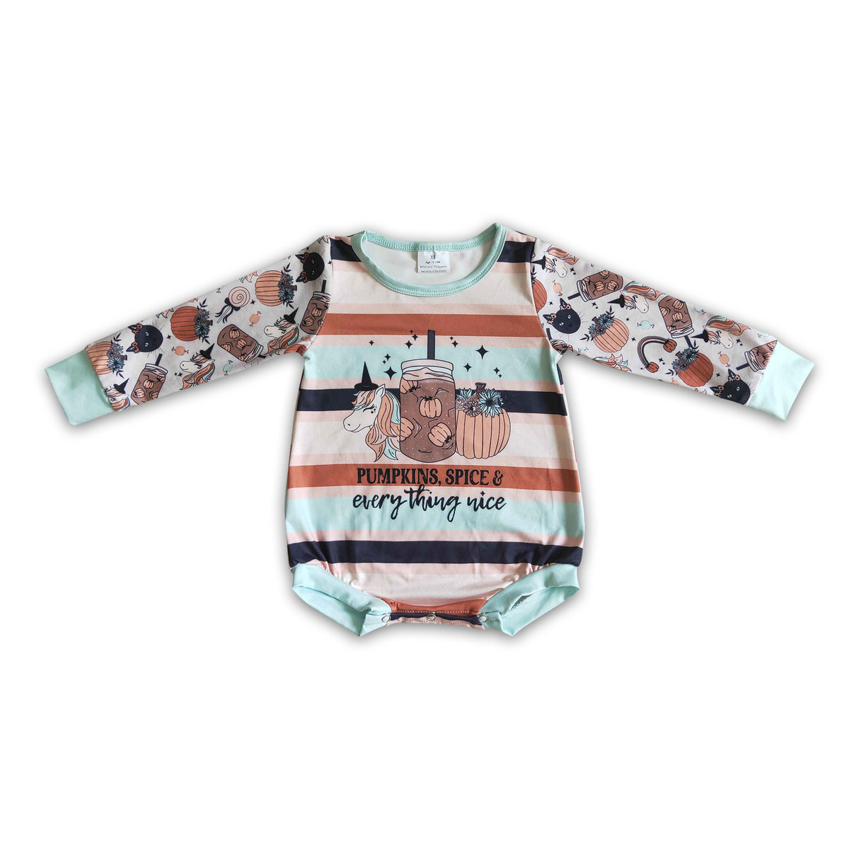 Pumpkins spice everthing nice baby girls Halloween romper