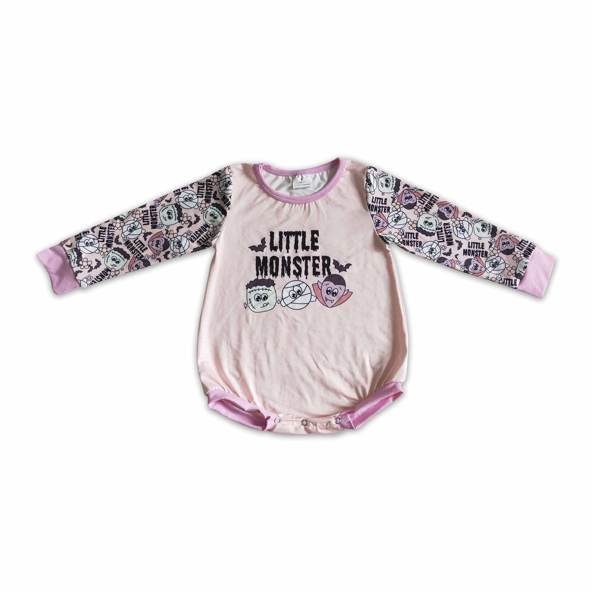 Little monster long sleeves baby girls Halloween rompers