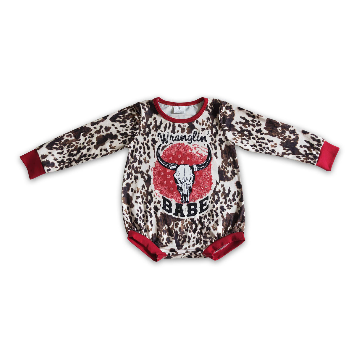 Skull cow babe long sleeves baby romper