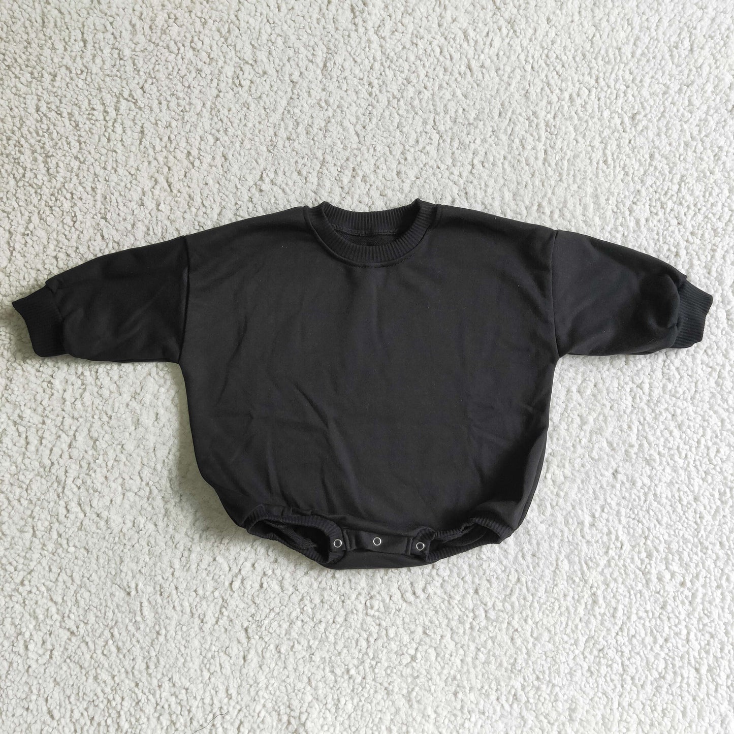 Black cotton long sleeves baby girls sweater romper