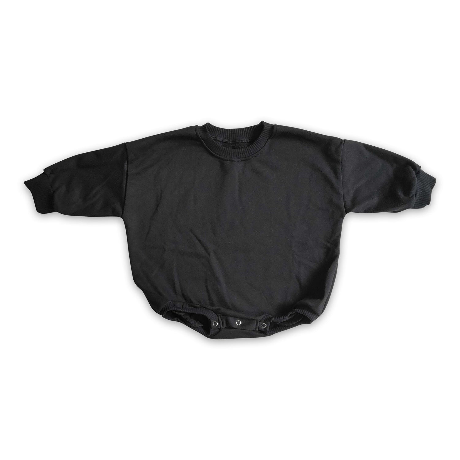 Black cotton long sleeves baby girls sweater romper