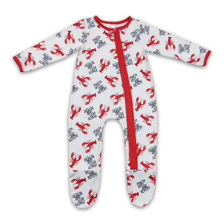 Pinch peel eat repeat crawfish baby footed zipper coveralls