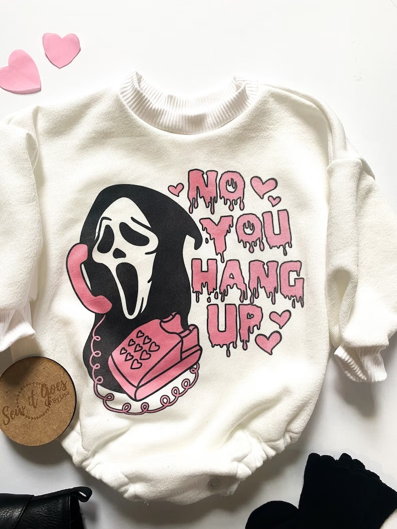 Scream hang up long sleeves baby girls romper