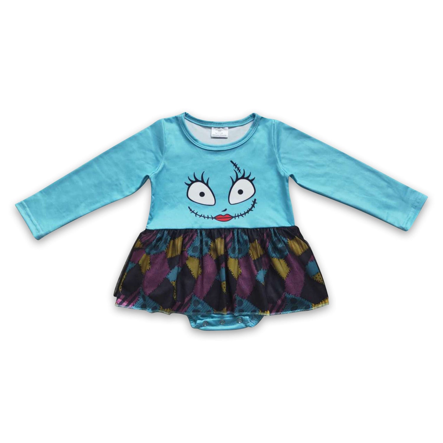 Skull patchwork tulle skirt baby Halloween romper