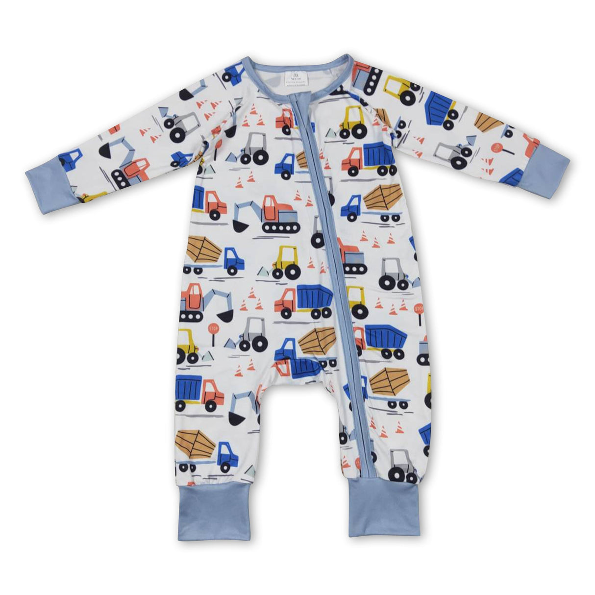 Constructions long sleeves baby boy zipper romper