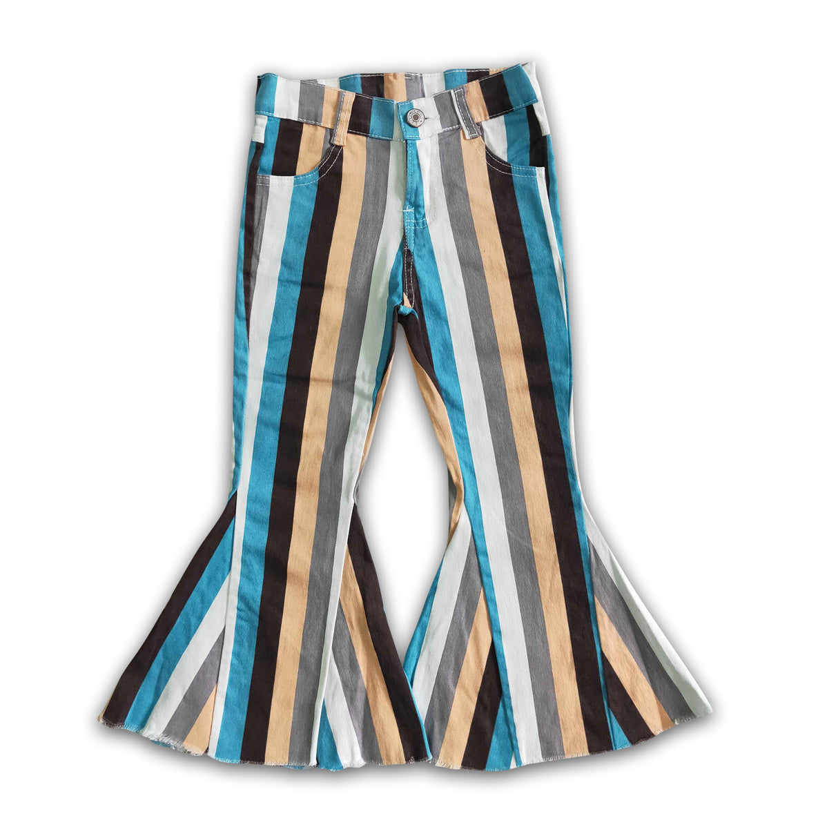 Stripe denim pants kids girls jeans