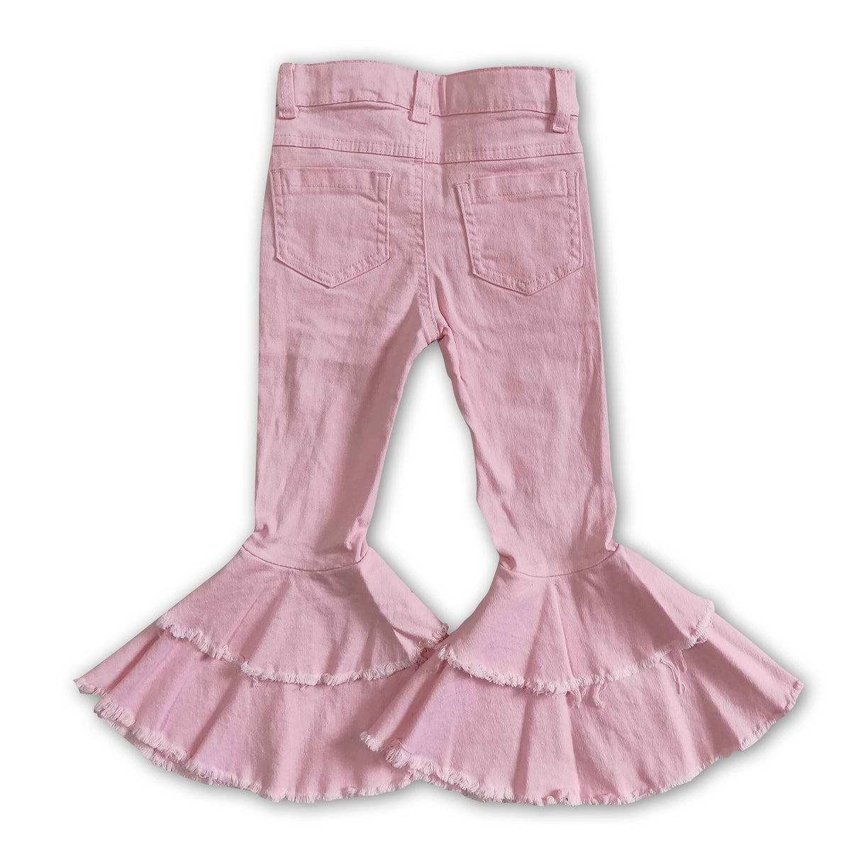 Pink denim pants distressed baby girls jeans