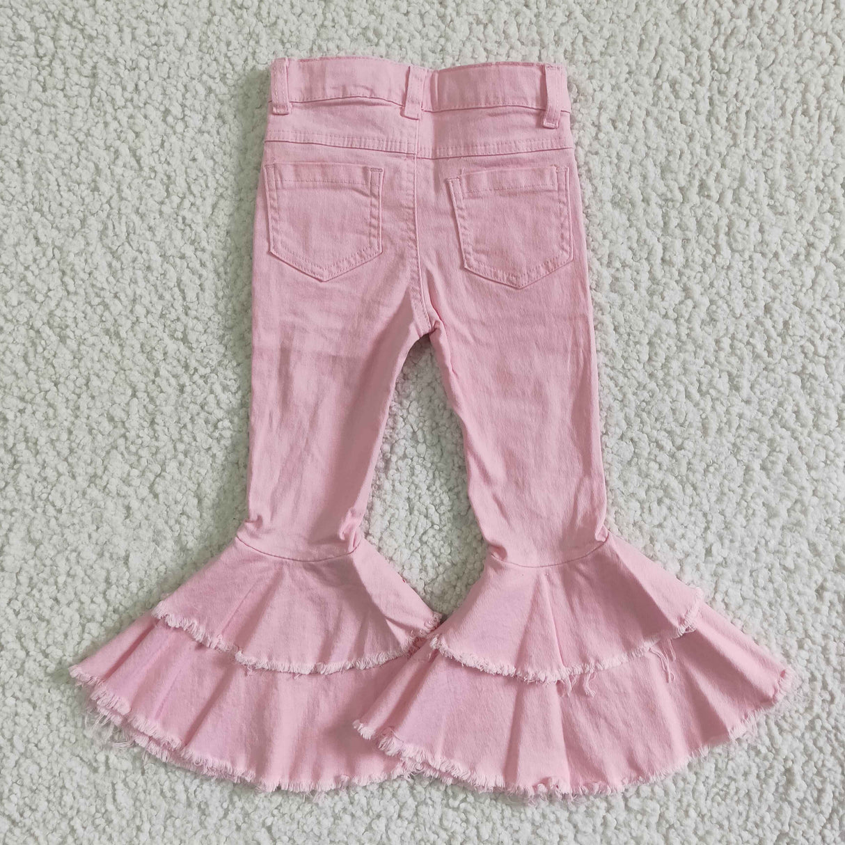 Pink denim pants distressed baby girls jeans