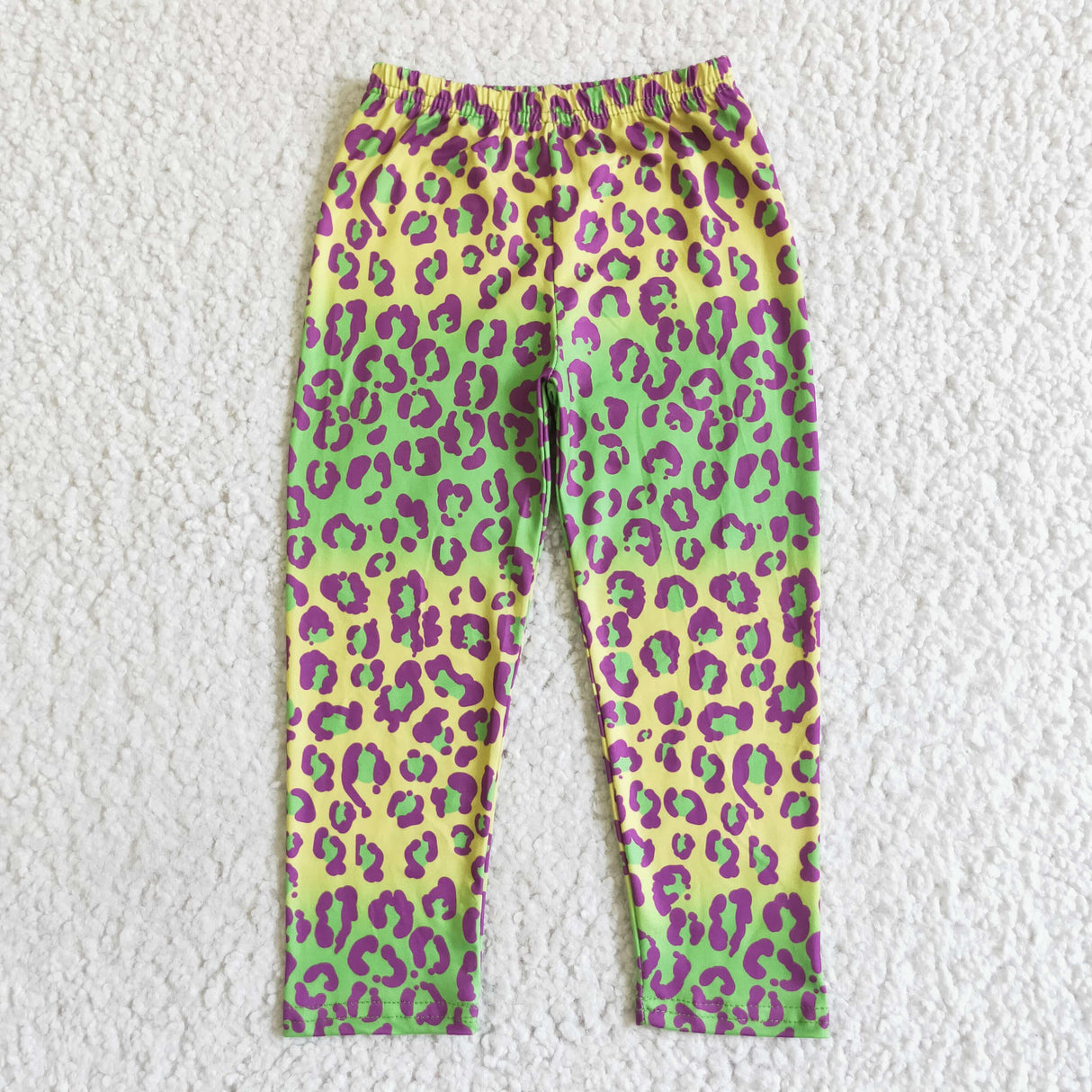 Colorful leopard print baby girls Mardi gras leggings