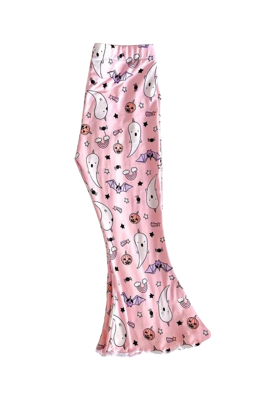 Pink ghost rainbow bat baby girls Halloween pants