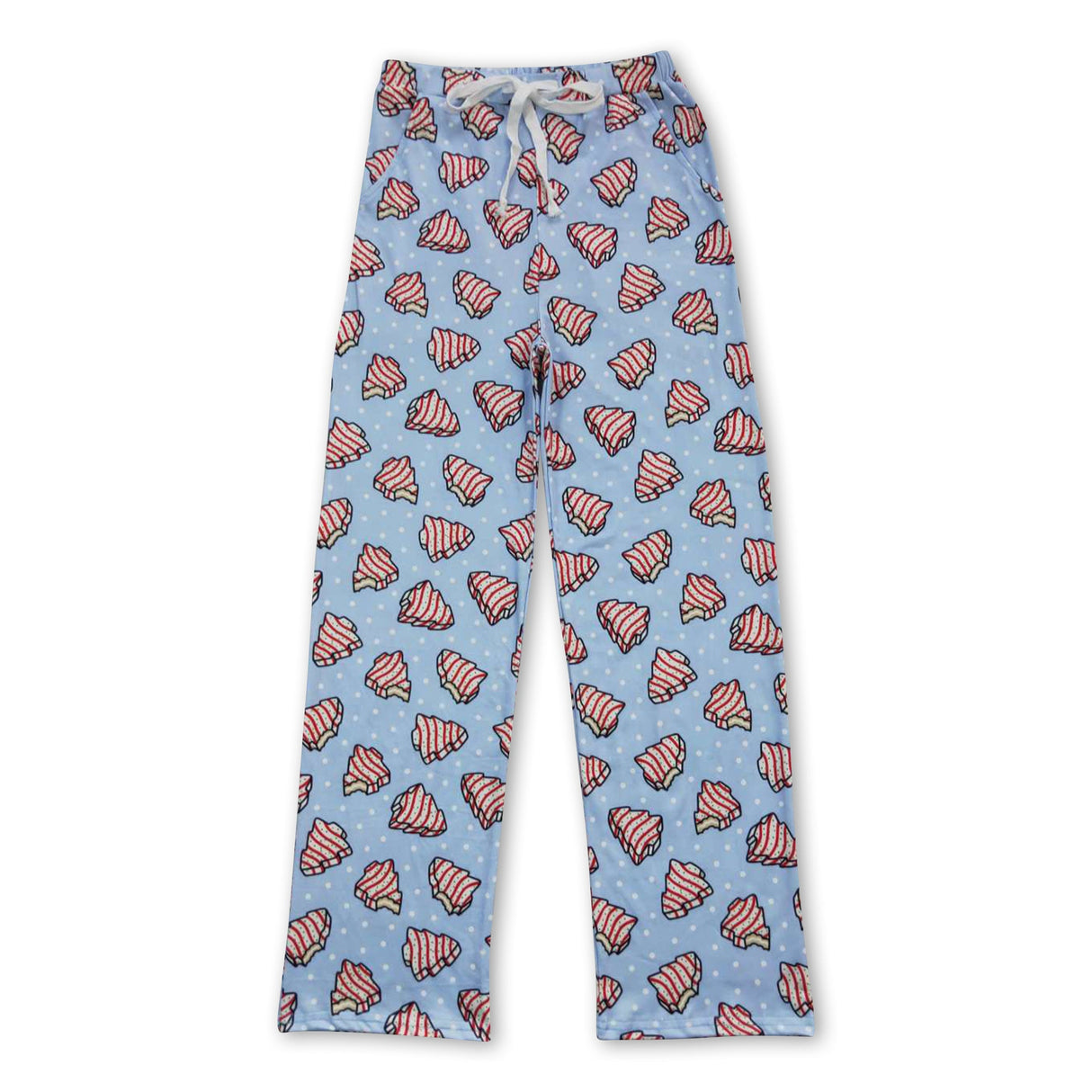 Blue cake family clothes adult Christmas pants