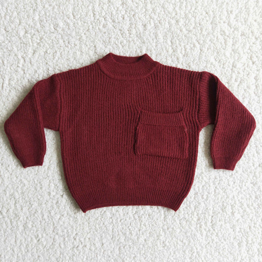 Maroon color pocket sweater