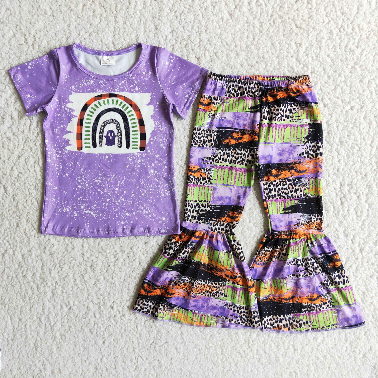 Ghost boo rainbow purple girls Halloween Clothing