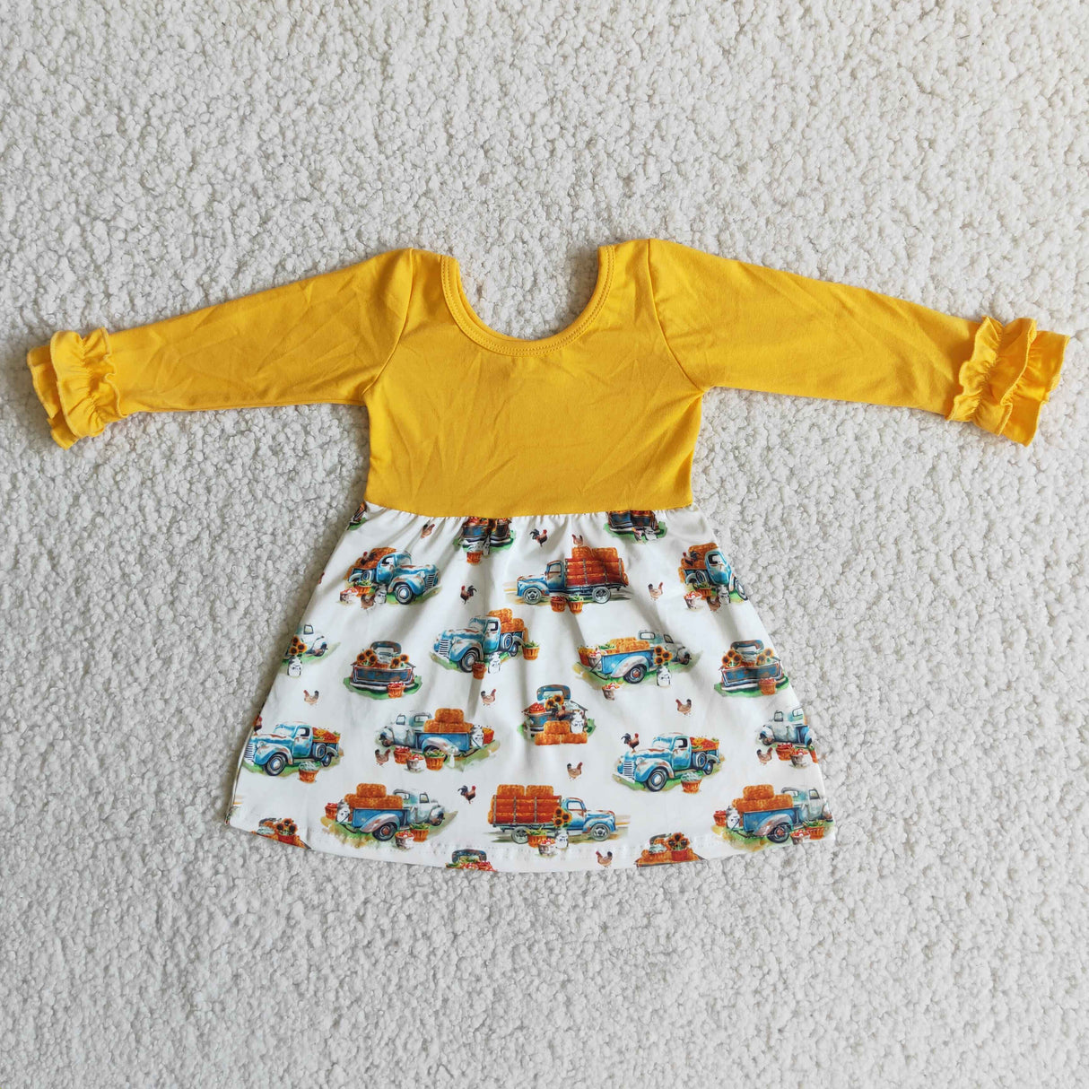 Mustard long sleeve yellow truck fall dresses