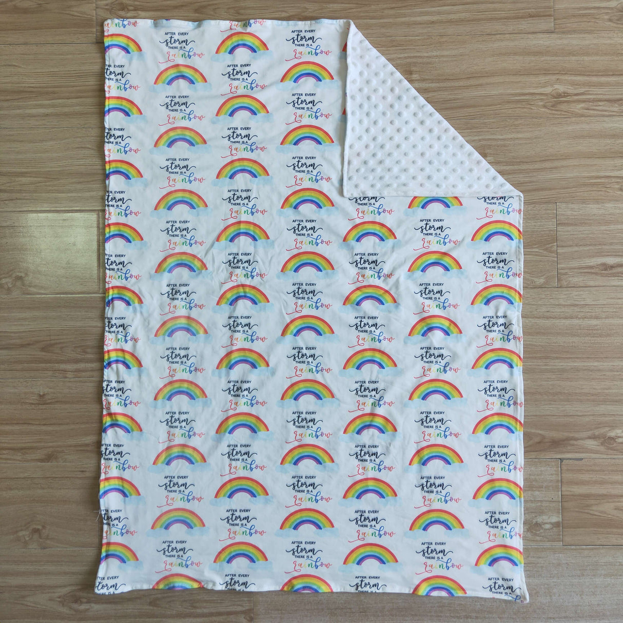 Rainbow print milk silk minky dots blankets