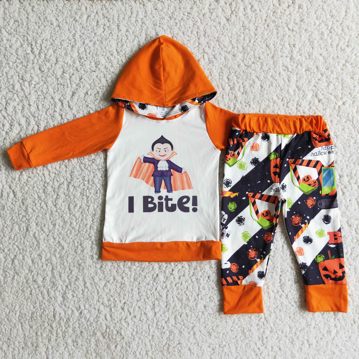 I bite pumpkin boy hoodie Halloween outfits