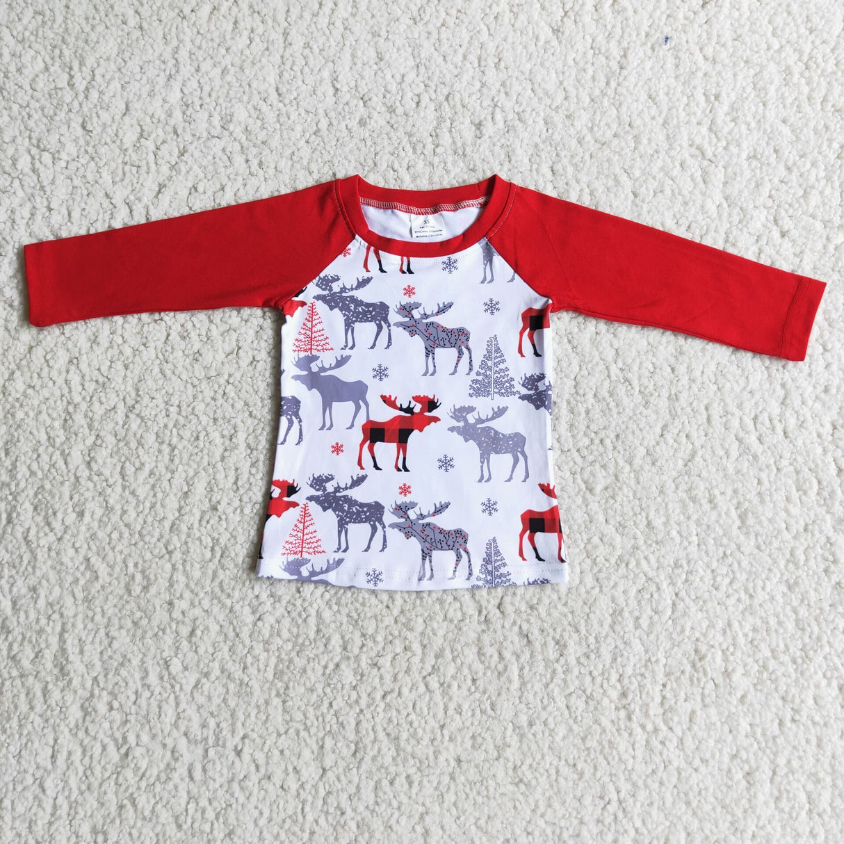 Long sleeve reindeer boy Christmas shirt