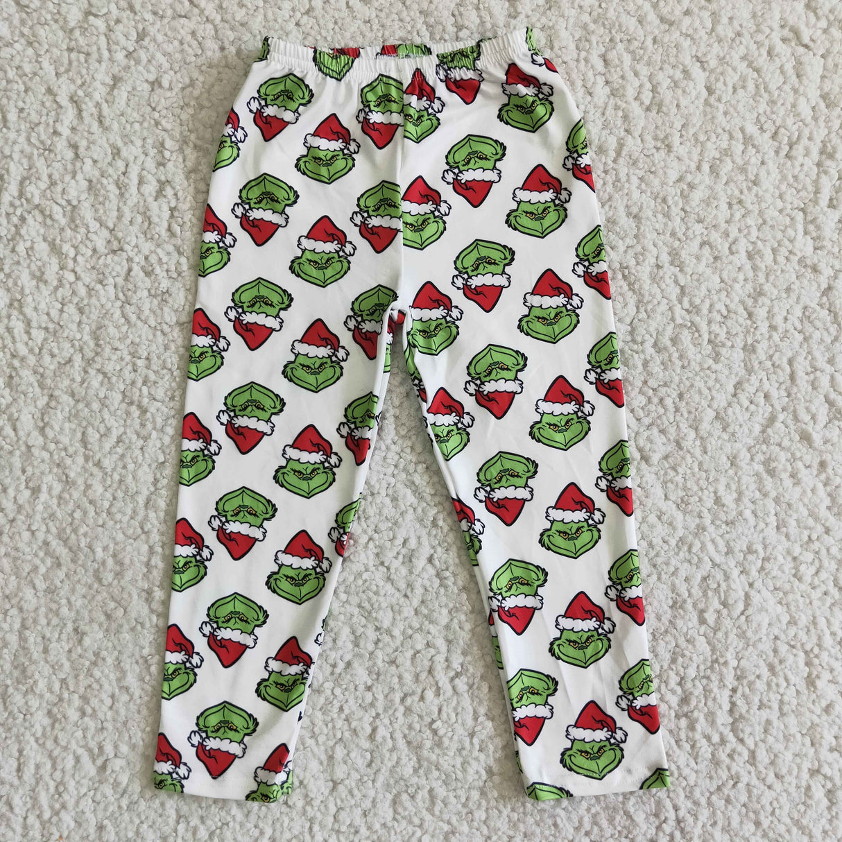 Cute green face print baby girls Christmas leggings