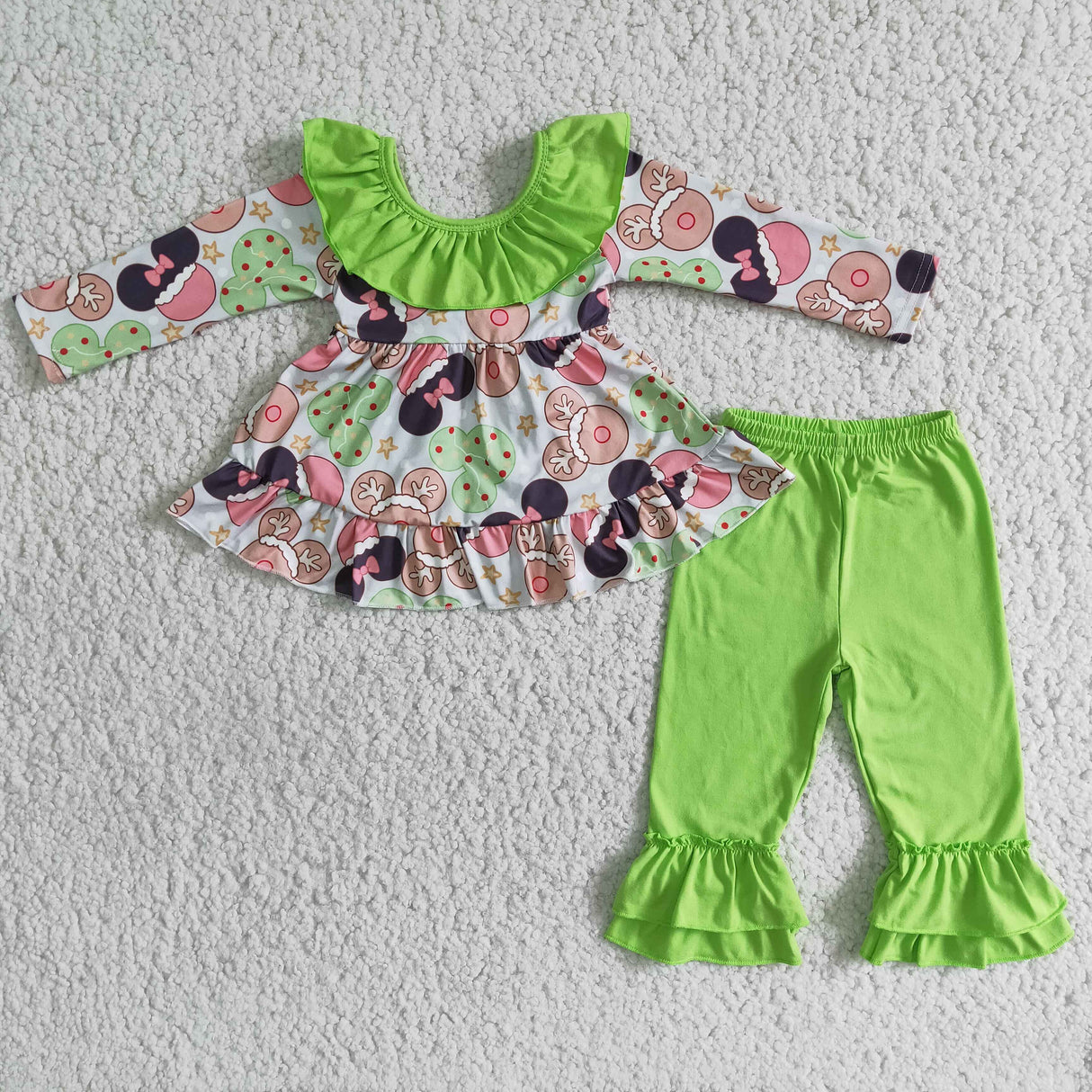 Backless tunic ruffle pants girls Christmas outfits