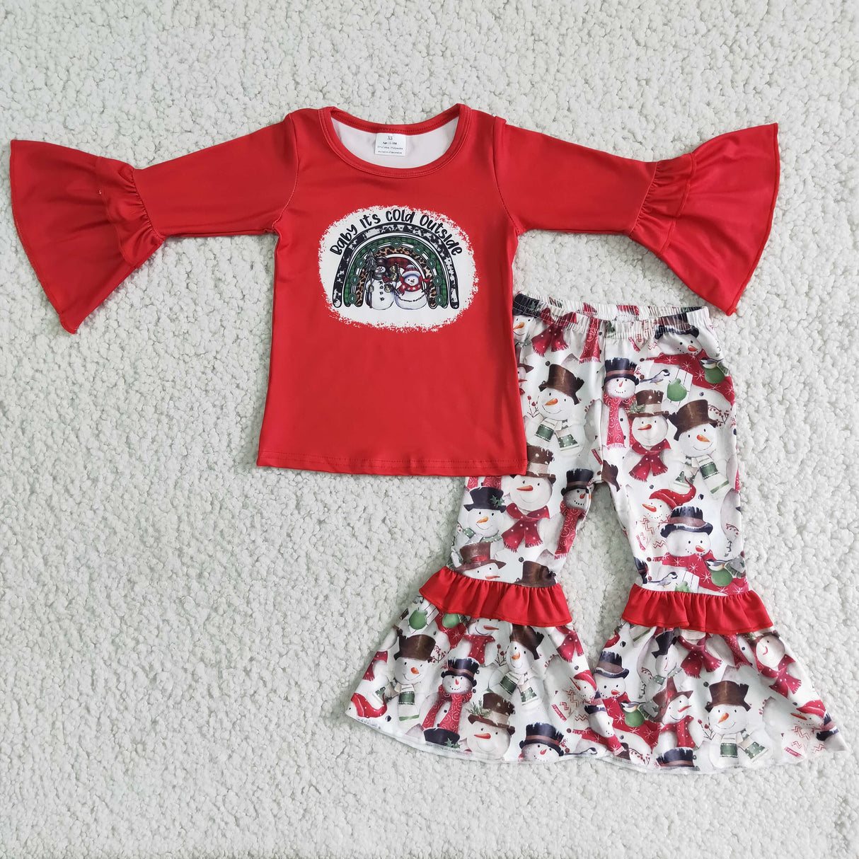 Baby it's cold outside baby girls Christmas clothing