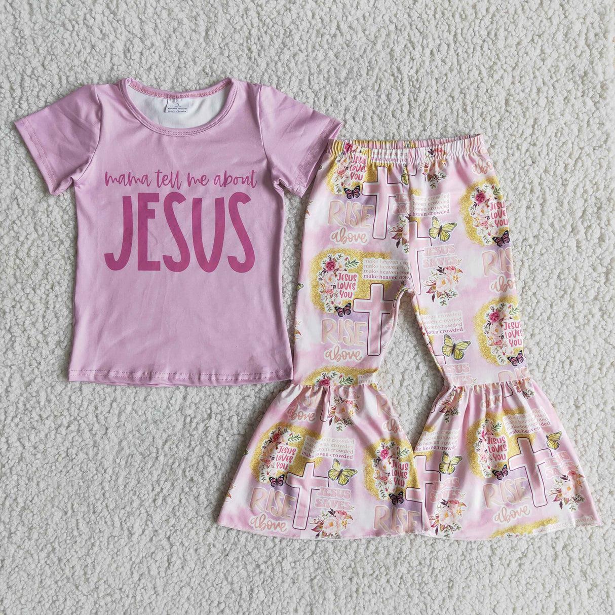 Mama tell me about jesus shirt pants girls easter clothing