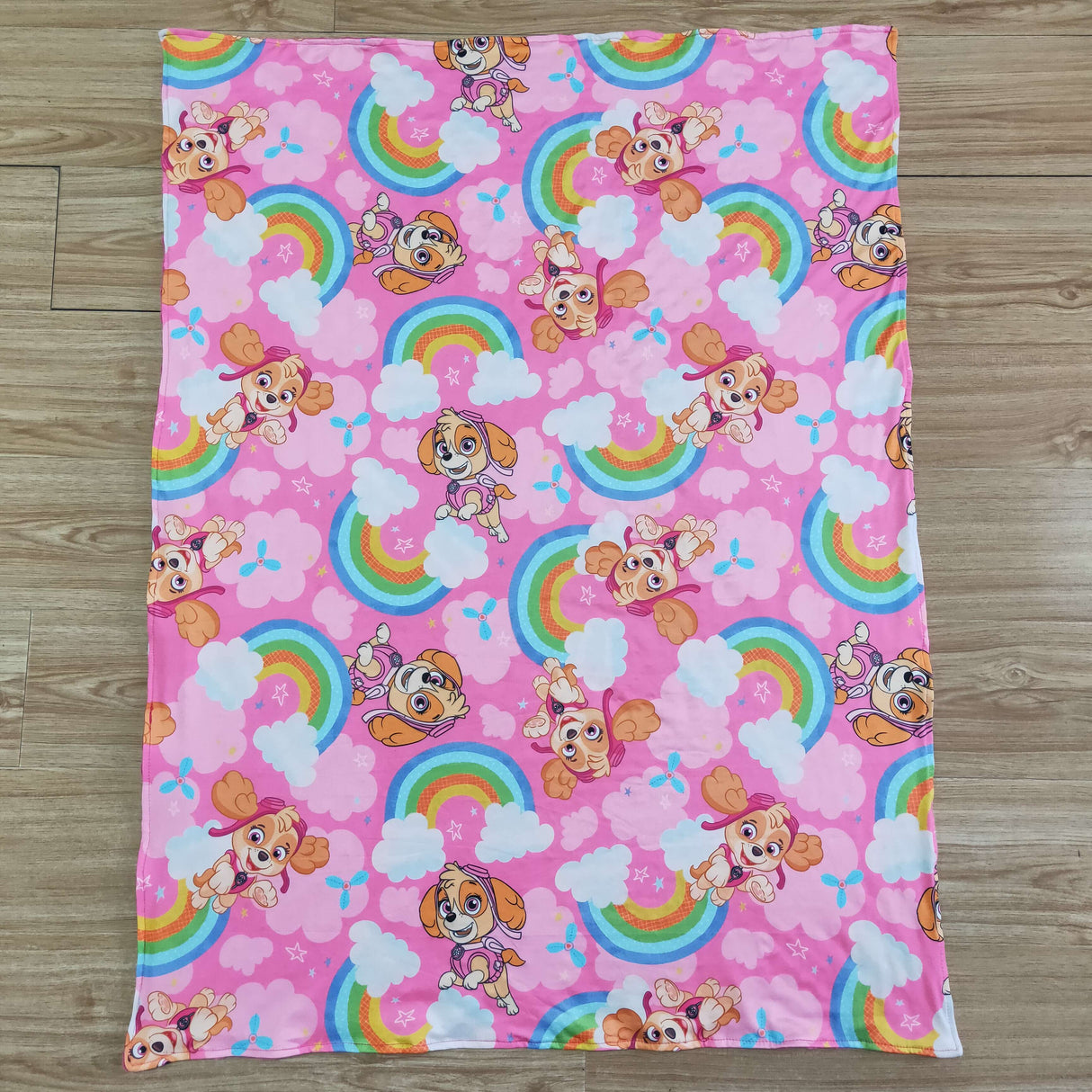 Hot pink dog dot rainbow dog print baby blankets