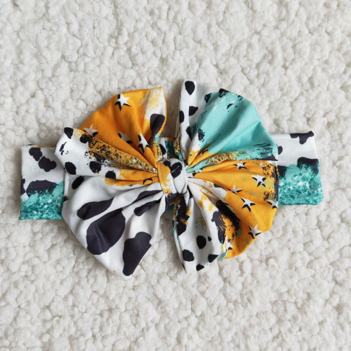 Moody black shirt cow print baby girls clothing set