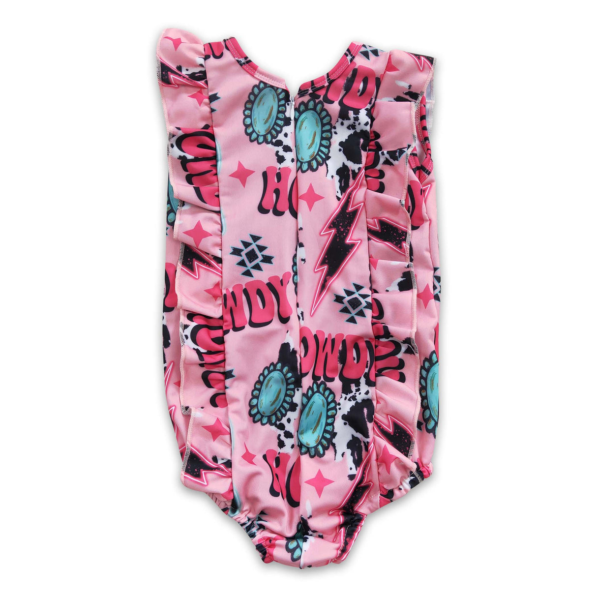 Howdy cactus turquoise baby girls summwer swimsuit