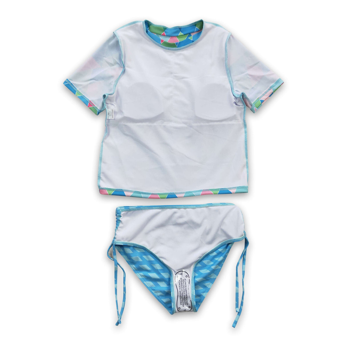 geometry short sleeves shirt shorts lining girls swimsuits