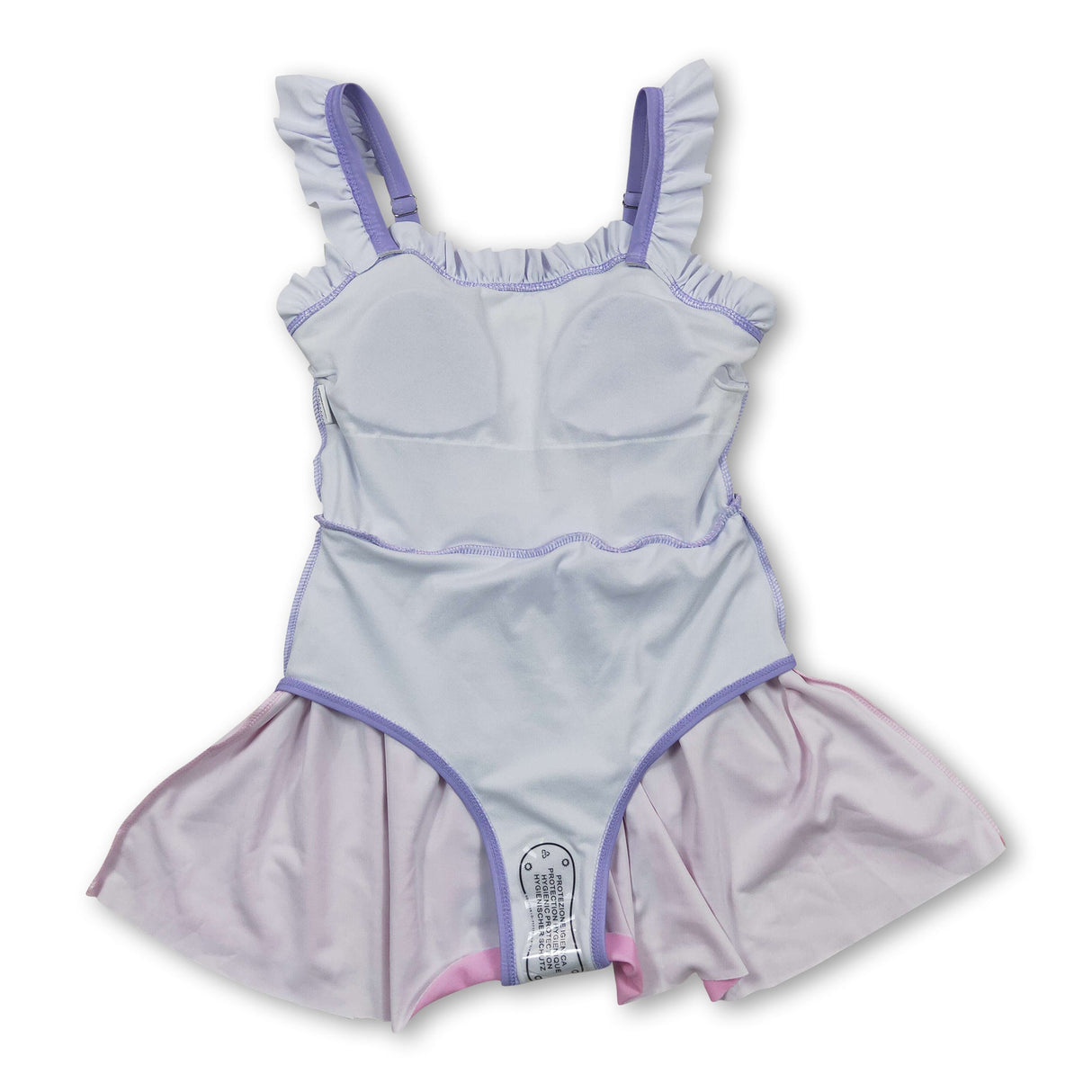 Lavender pink skirt one pc princess baby girls swimwear