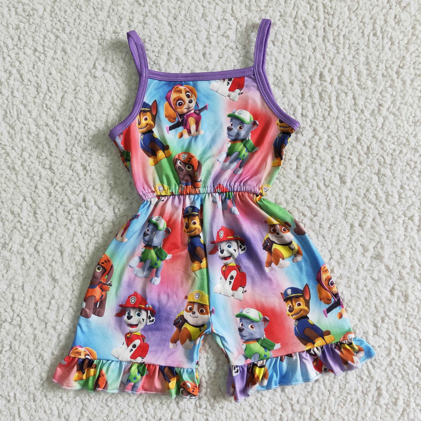 Sleeveless dog jumpsuit kids girls summer jumper