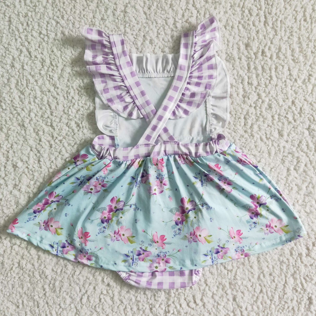 Floral backless skirt baby summer romper