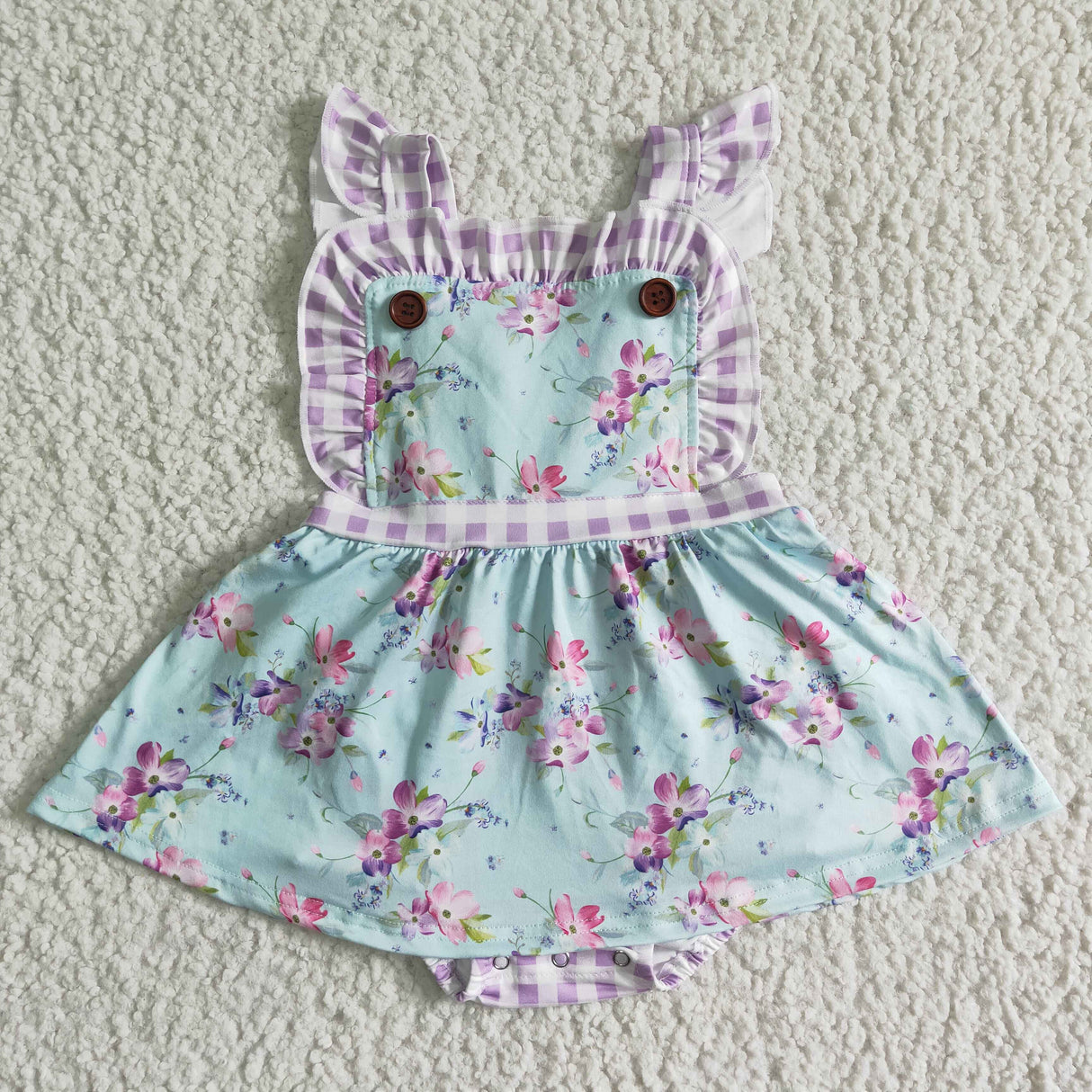 Floral backless skirt baby summer romper