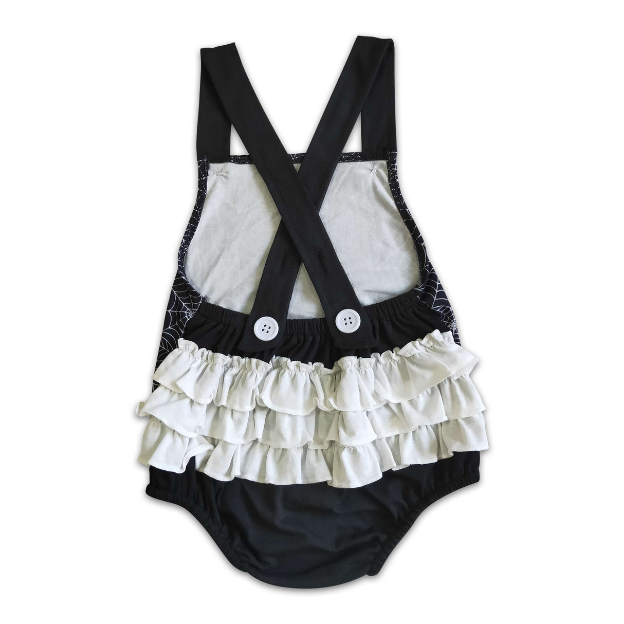Spiderweb bubble baby girls Halloween romper