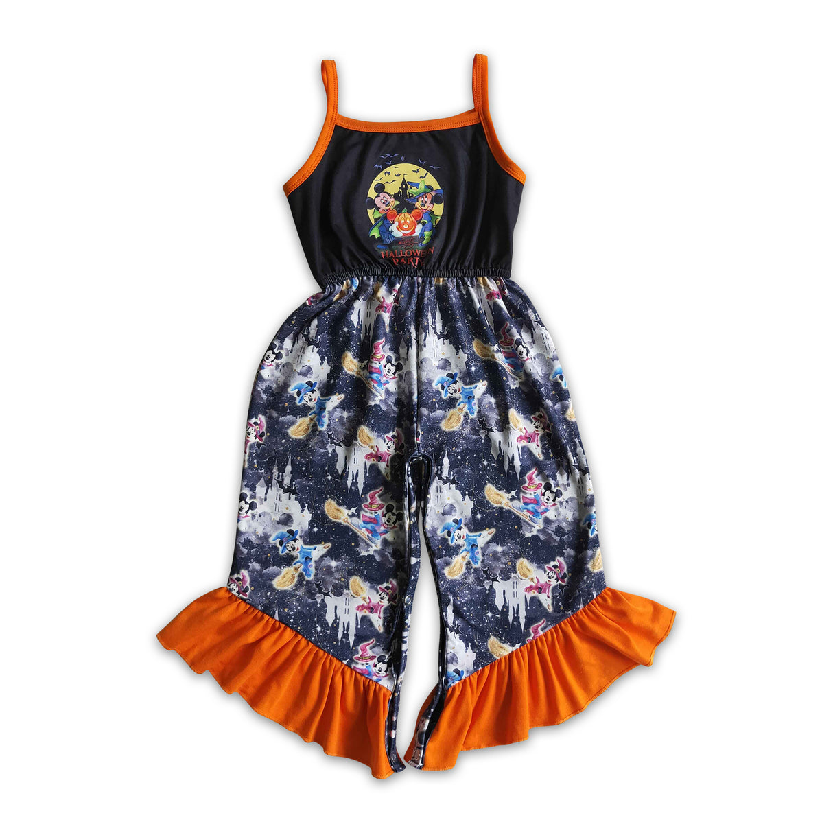 Mouse pumpkin Halloween party baby girls jumpsuit
