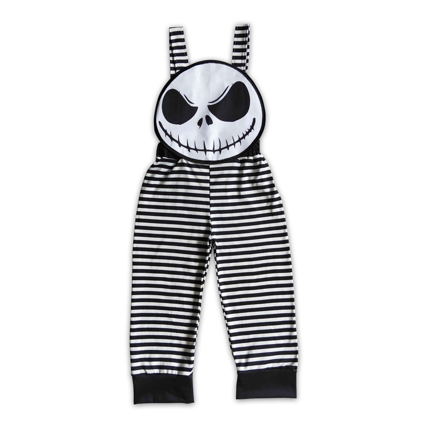 Skull embroidery stripe kids boy Halloween jumpsuit