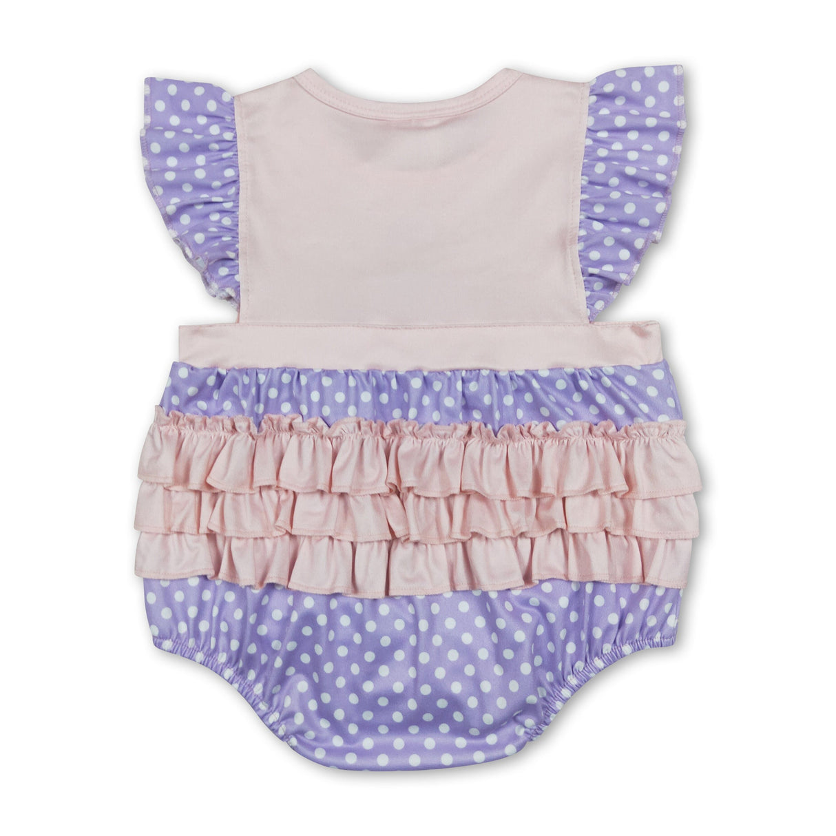 Popsicle lavender polka dots baby girls summer romper