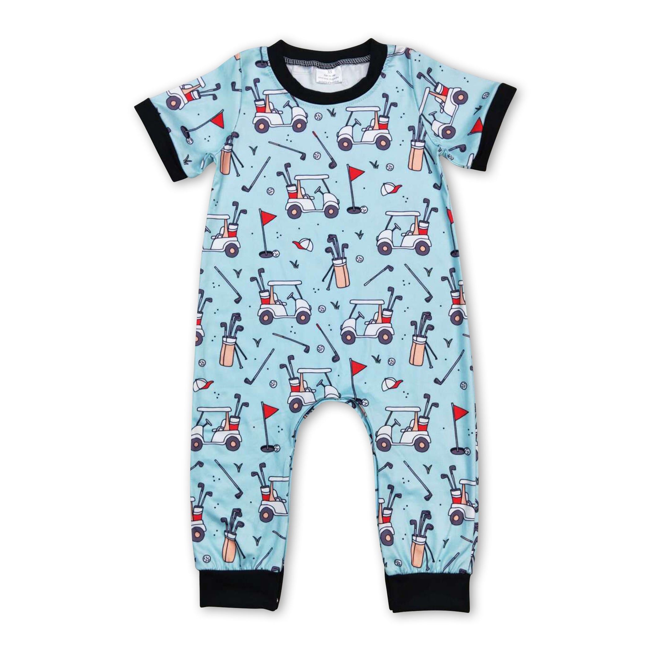 2-Way Zip Bamboo Romper- Golf Things main image 0