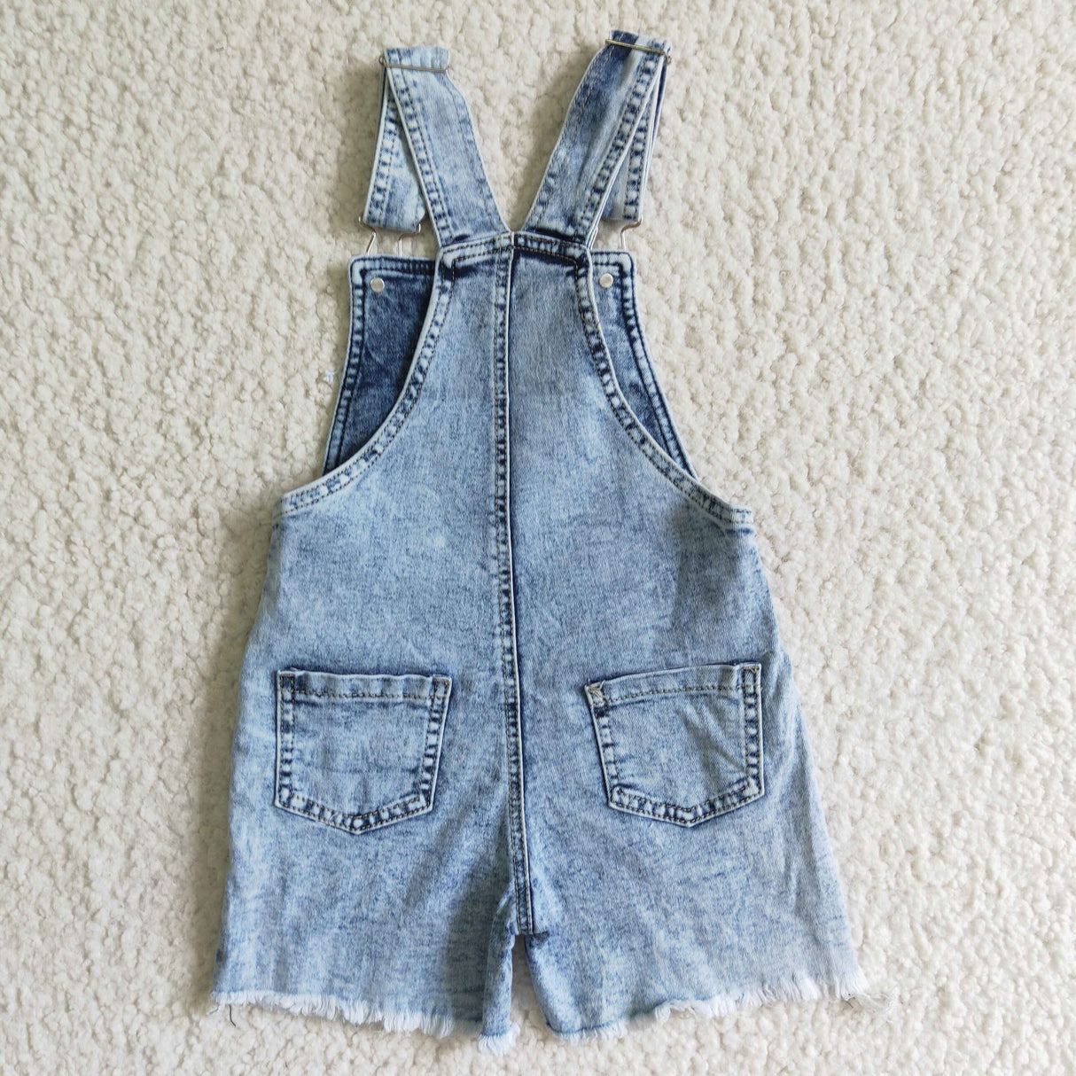 Peach sequin denim jeans baby girls overalls