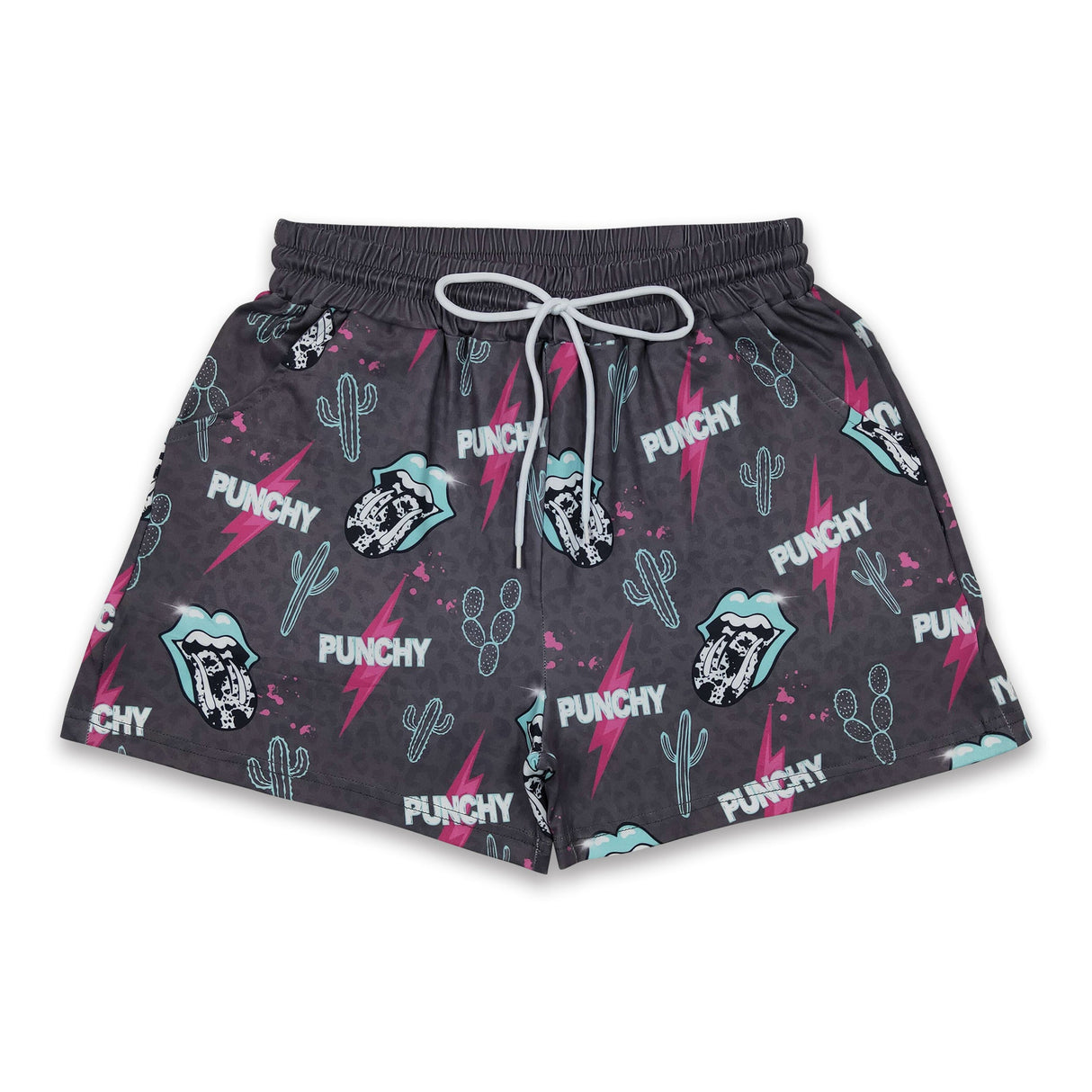 Punchy cactus tongue women clothes adult western shorts
