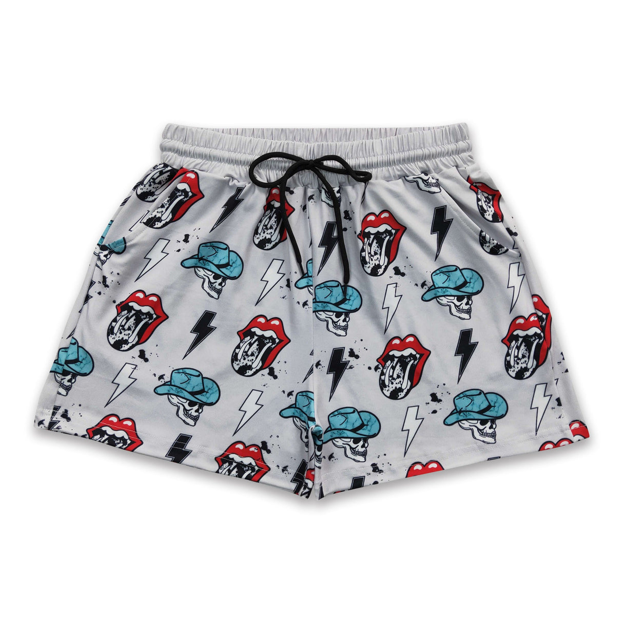 Skull thunder tongue women clothes adult western shorts