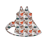 MOQ 5 pcs straps football crocodile bows girls team athletic dress