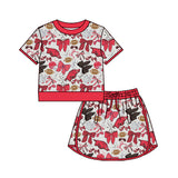 MOQ 5 pcs hogs bow tiger football girls team active set
